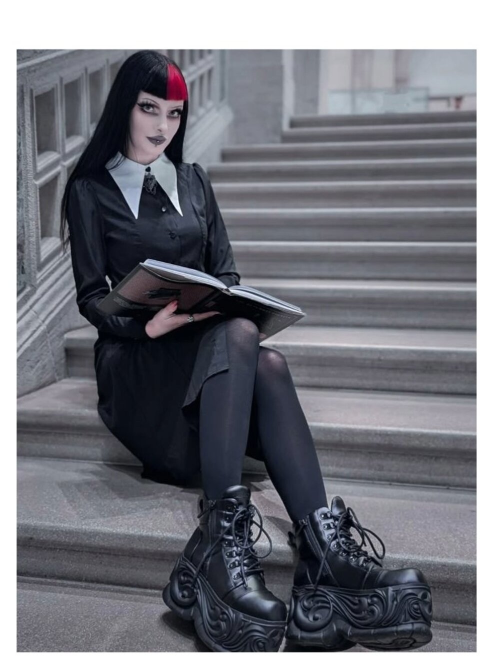 KILLSTAR Crepuscular Dark Academia chiffon midi dress